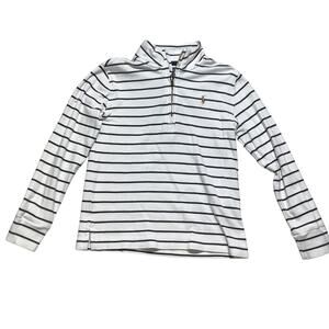 Polo Ralph Lauren Kids Striped 1/4 Zip Pullover Size 6 — Preppy, Classic, Casual